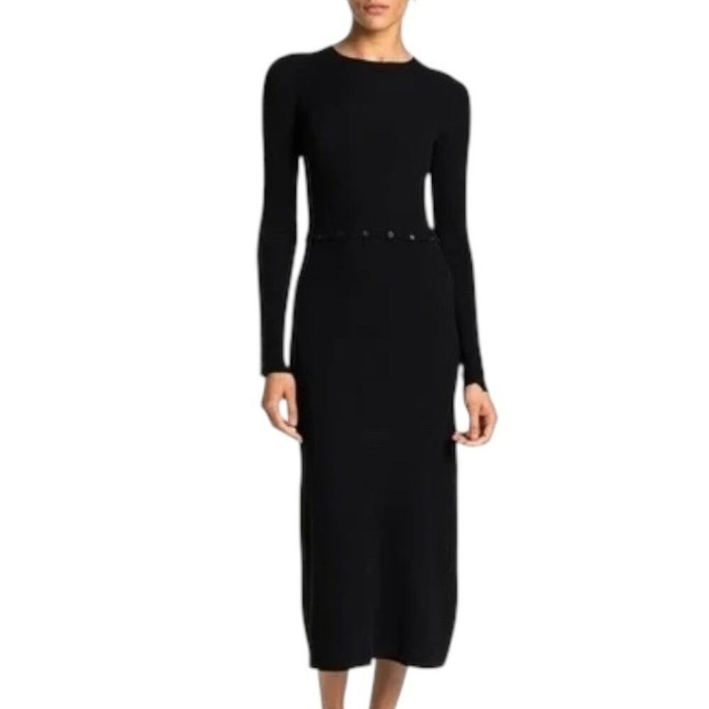 A.L.C. Sophie Dress Midi Black Merino Wool Size XS